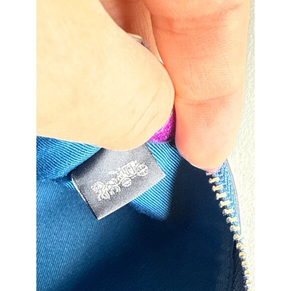 Coach Navy Pebble Leather Wristlet Clutch - Picture 5 of 5